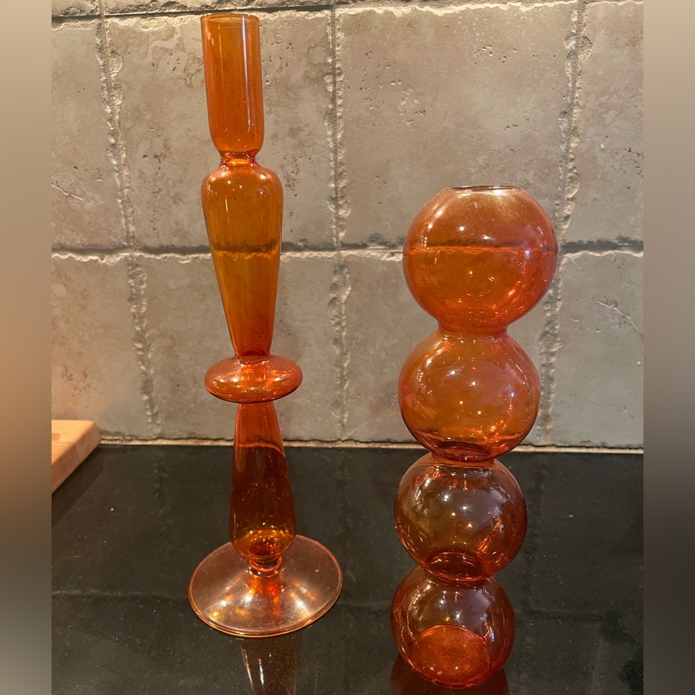 Glass candle holder